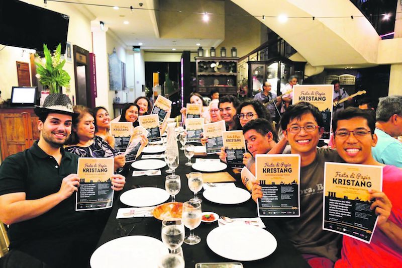 The organisers and volunteers with the promotional material for Singaporeu00e2u20acu2122s first festival for the fast disappearing heritage language of the Portuguese-Eurasian community known as Kristang. u00e2u20acu201d TODAY pic