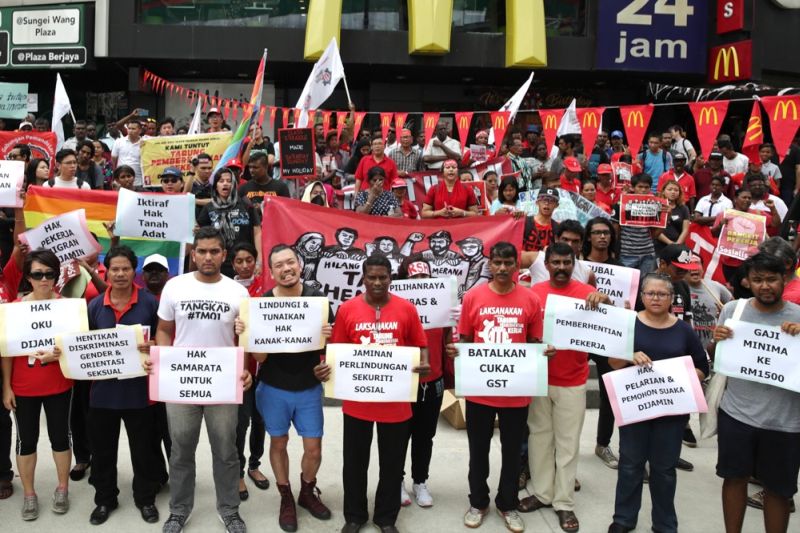 At the 2017 May Day rally, PSM and other groups demanded for a retrenchment fund and for higher minimum wages of RM1,500. ― Picture by Choo Choy May