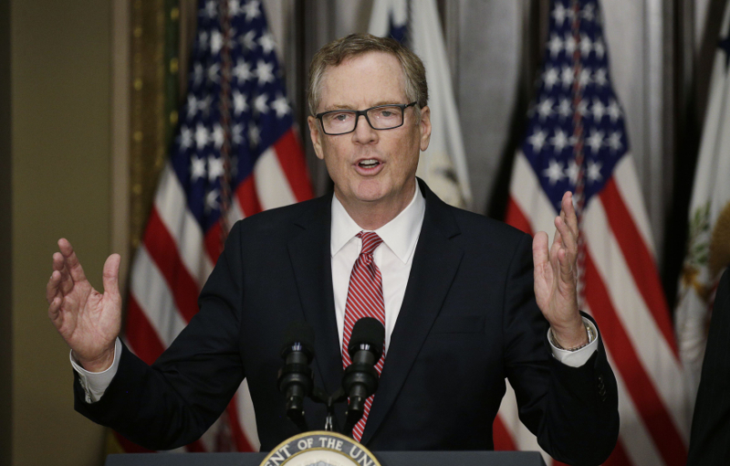 Robert Lighthizer speaks after he was sworn as US Trade Representative during a ceremony at the White House in Washington May 15, 2017. u00e2u20acu201d Reuters pic