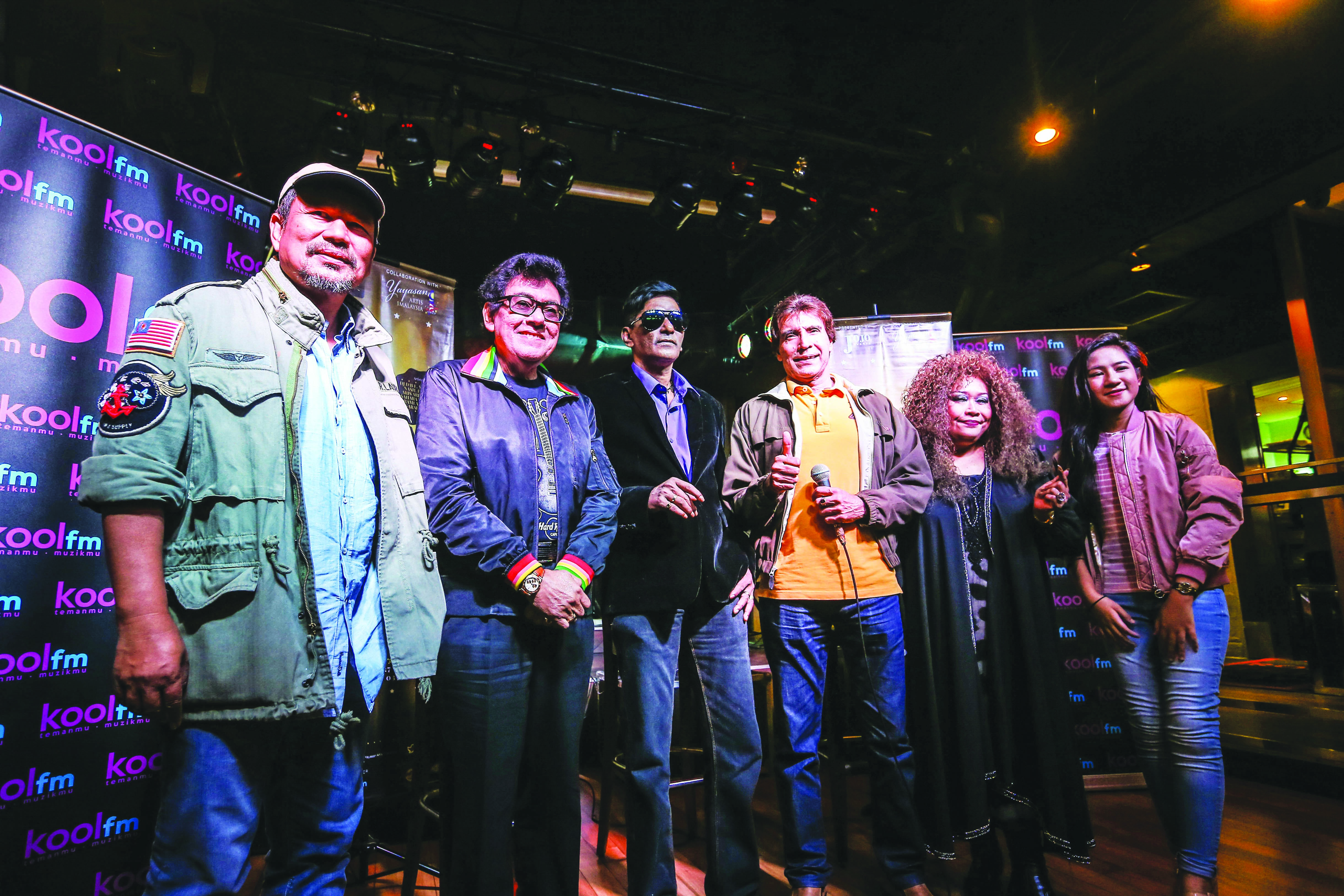 Sahara (second from right) with some of the artistes set to perform at Ben Nathanu00e2u20acu2122s Konsert Kasih dan Harapan. u00e2u20acu201d Picture by Firdaus Latif 
