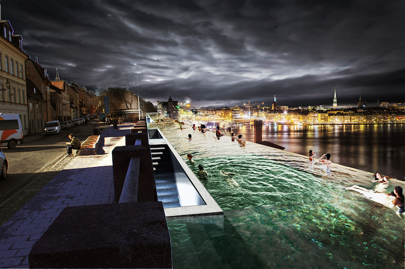 The Stockholm Infinity Pool Project intends to be a captivating new way to take in the city, while also seamlessly absorbing the view of the waterfront. u00e2u20acu201d Handout via AFP