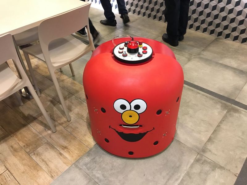 An automatic floor cleaner at FoodTastic coffeeshop in Choa Chu Kong. — TODAY pic