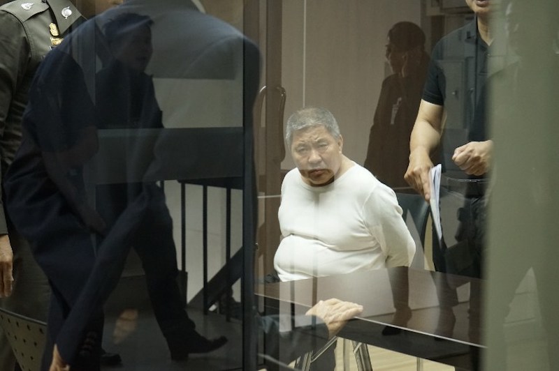 Tun Hung Seong, dubbed u00e2u20acu02dcThe Malaysian Icemanu00e2u20acu2122, in custody following his arrest on suspicion of trafficking methamphetamine from Thailand to Malaysia, at the Office of Narcotics Control Board in Bangkok April 20, 2017. u00e2u20acu201d AFP pic