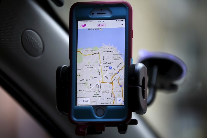 A smartphone app for Lyft drivers is seen during a photo opportunity in San Francisco, California February 3, 2016. u00e2u20acu201du00c2u00a0Reuters pic