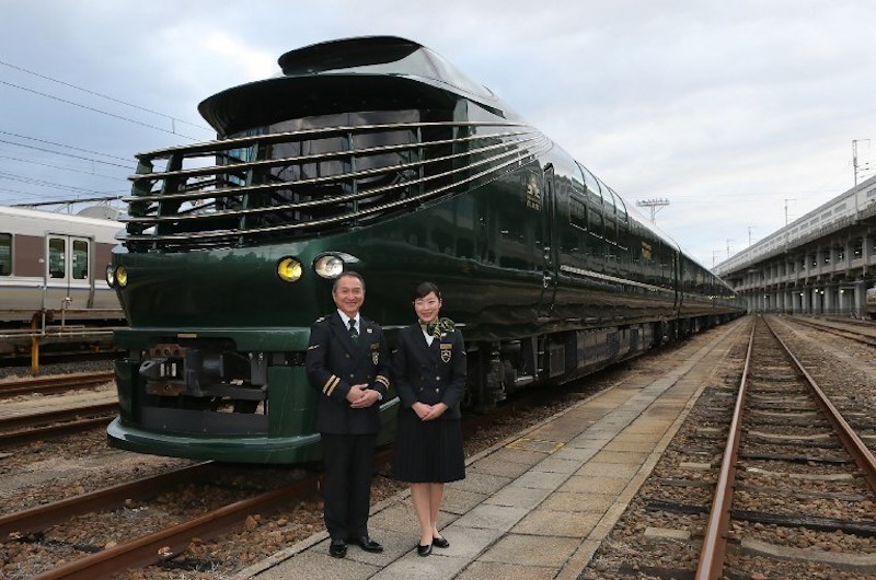 Japan's latest super-deluxe cruise train u00e2u20acu02dcTwilight Express Mizukazeu00e2u20acu2122 is seen during its press preview in Osaka February 23, 2017. u00e2u20acu201d AFP pic