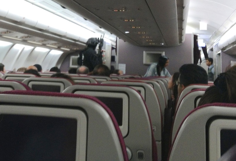 Armed police remove a man from Malaysia Airlines flight MH128 at Tullamarine Airport in Melbourne June 1, 2017. u00e2u20acu201d Reuters pic