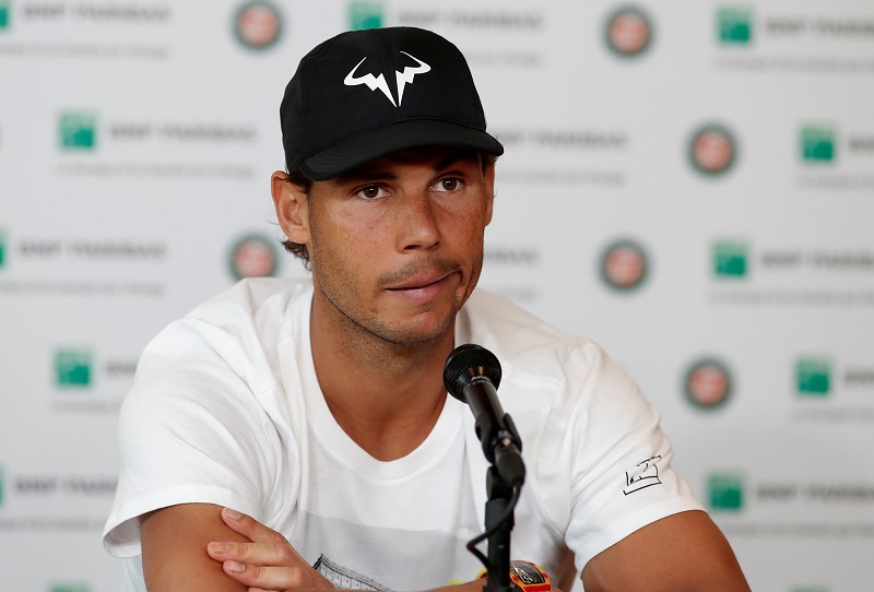 Rafael Nadal during a press conference after winning his quarter final match due to the retirement of Pablo Carreno Busta in Paris June 7, 2017. u00e2u20acu201d Reuters pic