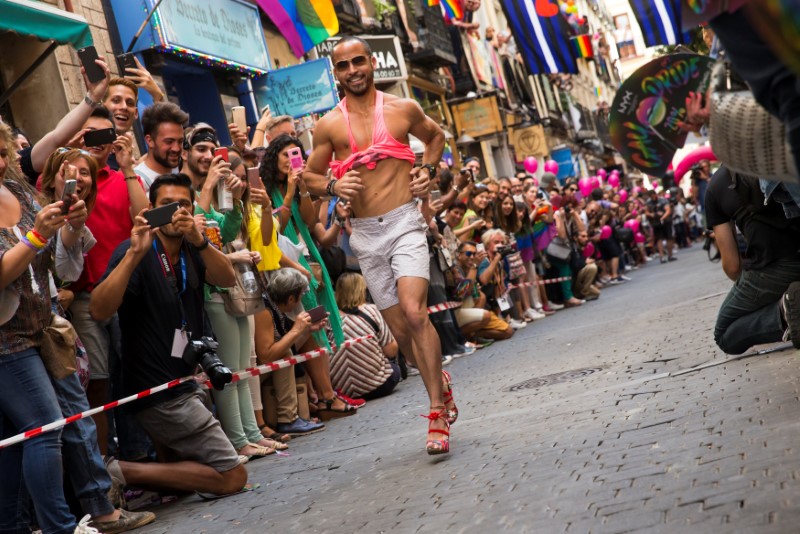A contestant takes part in the annual race on high heels during World Pride celebrations in the quarter of Chueca in Madrid, Spain, June 29, 2017. u00e2u20acu201d Reuters pic