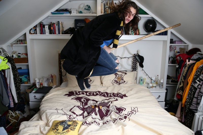 Harry Potter tour guide Greta Clarke poses for a portrait at her home in London May 5, 2017. u00e2u20acu201d Reuters pic