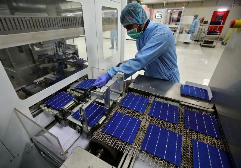 An employee works at a solar cell production line at Jupiter Solar Power Limited (JSPL) plant in Baddi, in the northern state of Himachal Pradesh, India June 5, 2017. u00e2u20acu201d Reuters pic