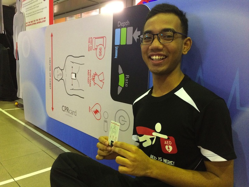 Junior college student Muhammad Luqman Abdul Rahman has responded to potential cardiac arrest situations about 20 times, and used the CPRcard in a real-life situation twice. u00e2u20acu201d Picture by Neo Chai Chin