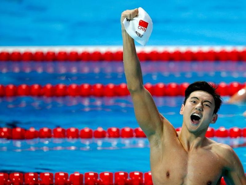 File picture shows Chinau00e2u20acu2122s Ning Zetao celebrating after winning the menu00e2u20acu2122s 100m freestyle final at the Aquatics World Championships in Kazan, Russia, August 6, 2015. u00e2u20acu2022 Reuters pic