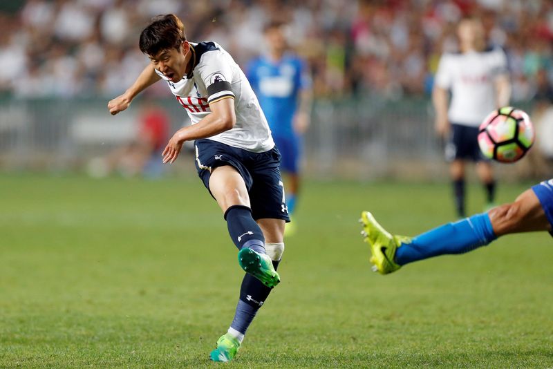 File picture shows Hotspuru00e2u20acu2122s Son Heung-min scoring a goal against Kitchee in Hong Kong, May 26, 2017. u00e2u20acu201d Reuters pic