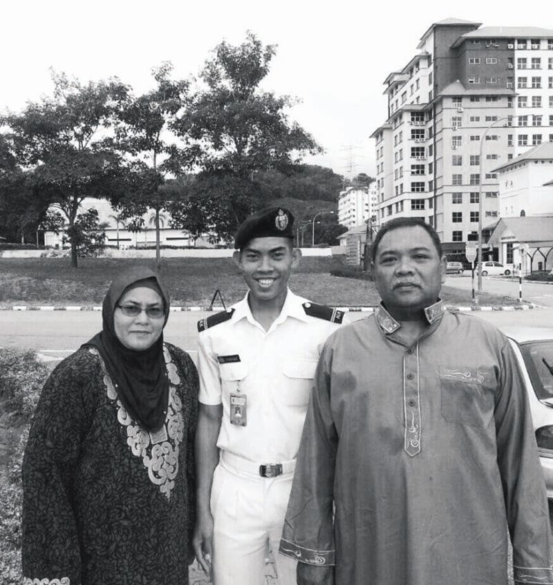 Zulfarhan in full ceremonial uniform at his campus in Universiti Pertahanan Nasional Malaysia (UPNM). u00e2u20acu201d Picture courtesy of Zulkarnain Idros