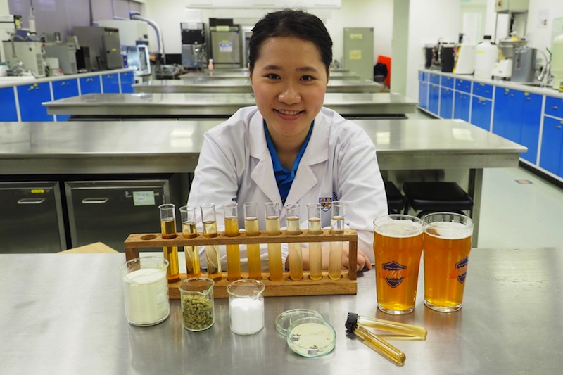 Alcine Chanu00e2u20acu2122s beer has attracted the interest of one Japanese brewery, and she and her final-year project supervisor have filed for a patent to protect its recipe. u00e2u20acu201d Picture by Syed Ebrahim/TODAY