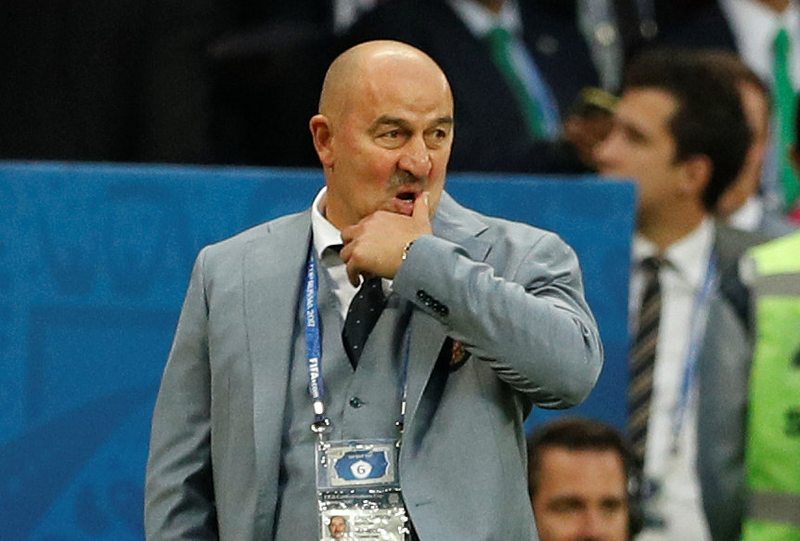 A dejected-looking Russian coach Stanislav Cherchesov during the Confederations Cup Group A with Mexico at Kazan June 24, 2017. u00e2u20acu201d Reuters pic