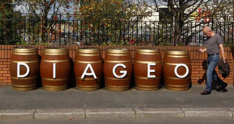 A man walks past barrels outside the Diageo Shieldhall facility near Glasgow, Scotland August 26, 2010. u00e2u20acu201d Reuters pic 