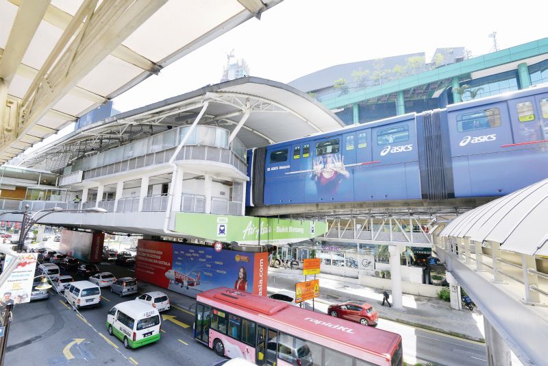 The elevated AirAsia-Bukit Bintang Monorail station. u00e2u20acu201d Malay Mail pic