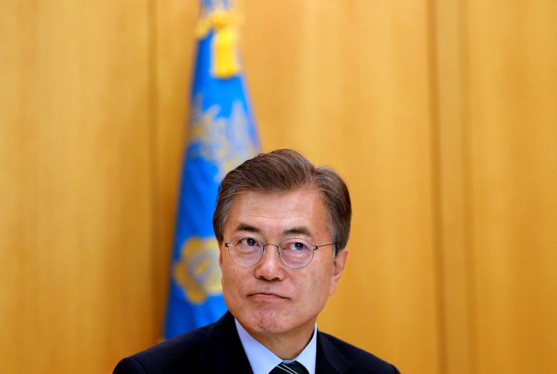 South Korean President Moon Jae-in looks on, during an interview with Reuters, at the Presidential Blue House in Seoul, South Korea June 22, 2017. u00e2u20acu201d Reuters pic
