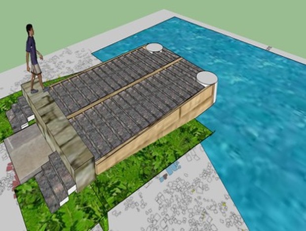 An artist impression of what the jetty at Sungai Batu looks like previously.