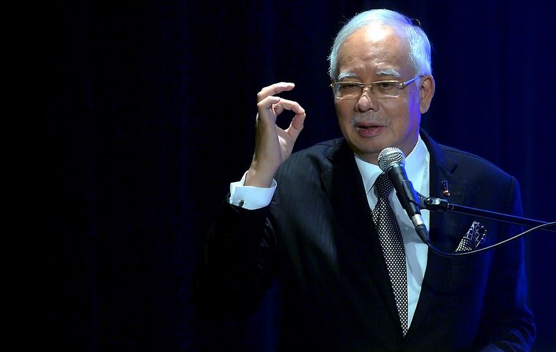 Prime Minister Datuk Seri Najib Razak speaking during the opening ceremony of the East Coast Rail Route (ECRL) Industrial Skills Training Programme at the Ministry of Finance, June 14, 2017. u00e2u20acu201d Bernama pic
