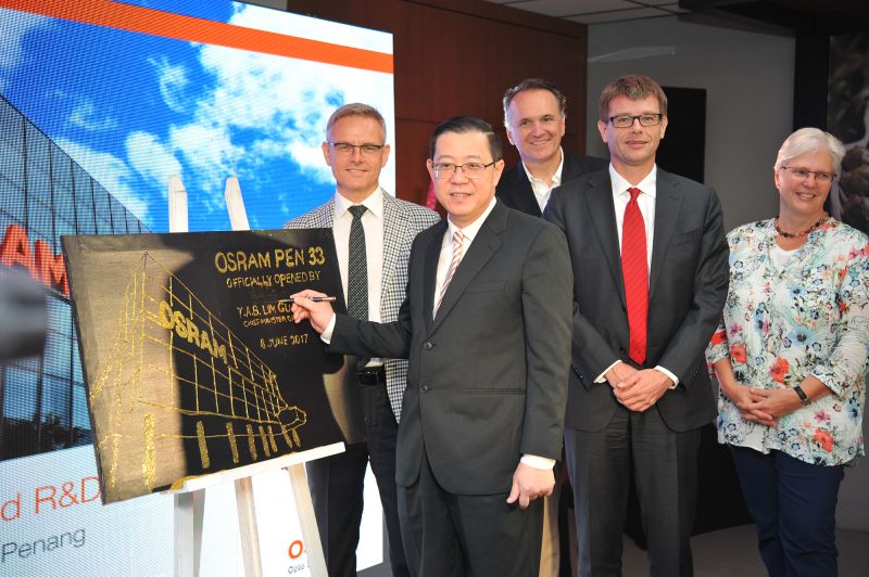 Penang Chief Minister Lim Guan Eng at the grand opening of the new Osram SSL headquarters and R&D Centre in Bayan Lepas.