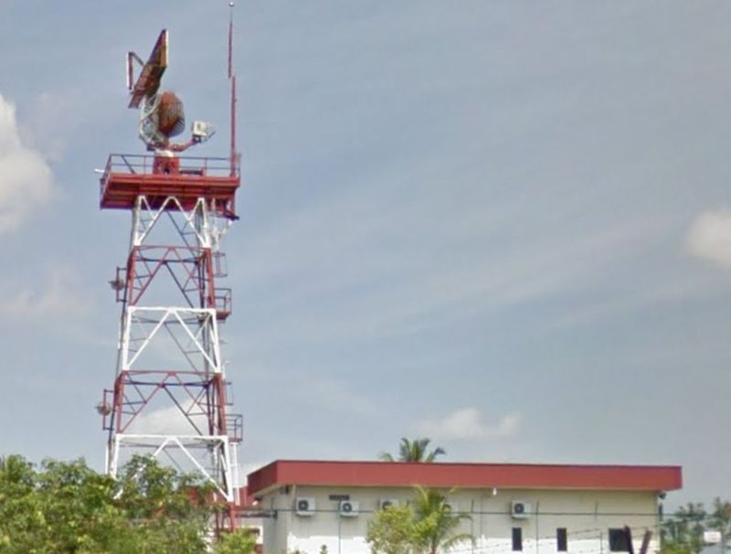 Picture shows a radar antenna tower. u00e2u20acu2022 Courtesy of Google Maps