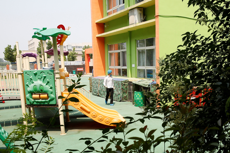 An investigator walks at the scene of an explosion inside a kindergarten in Fengxian County of Xuzhou in Jiangsu Province June 16, 2017. u00e2u20acu201d Reuters pic