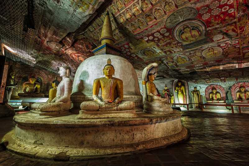 A Buddhist temple in Sri Lanka.