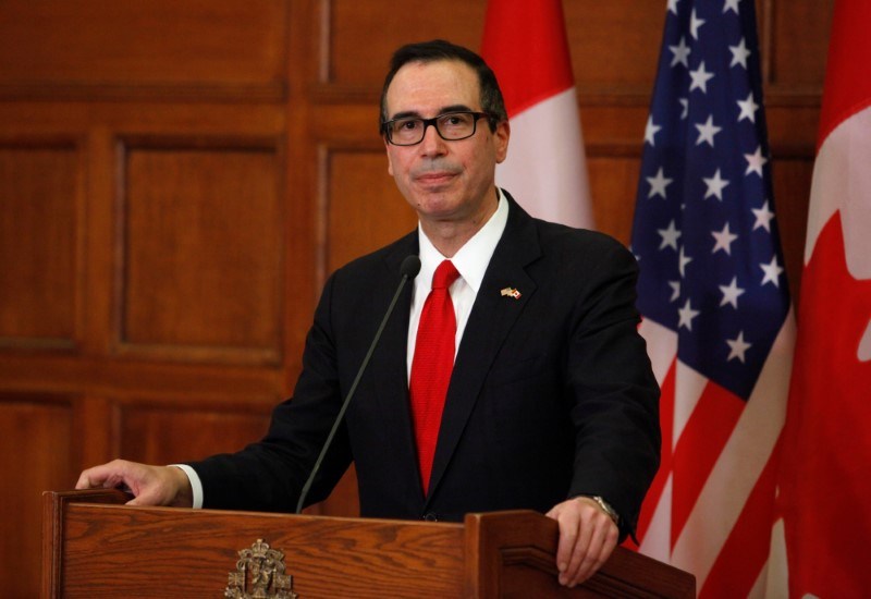 United States Secretary of the Treasury Steven Mnuchin speaks at a news conference on Parliament Hill in Ottawa June 9, 2017. u00e2u20acu201d Reuters pic