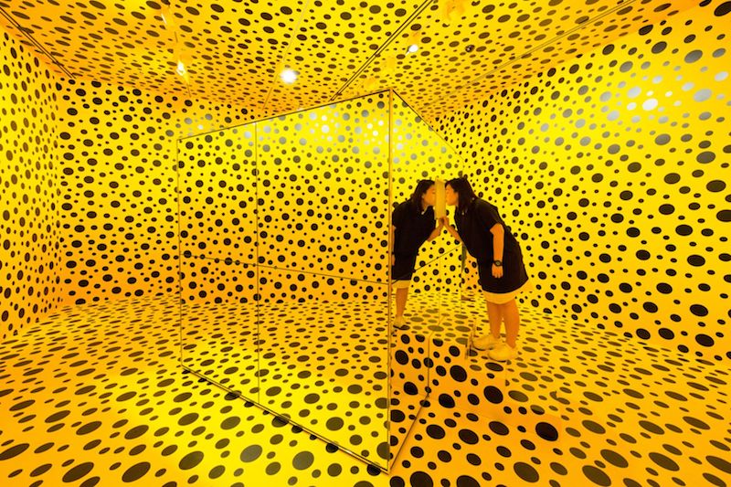 Japanese artist Yayoi Kusamau00e2u20acu2122s trademark polka dots and mirrors, along with huge, amorphous inflatable objects will also be shown at her exhibition in Singapore. u00e2u20acu201d TODAY pic