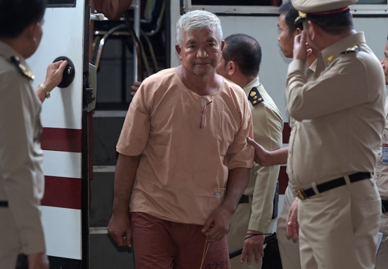 Lieutenant General Manas Kongpan, now convicted of involvement in human trafficking, arrives at the criminal court in Bangkok November 10, 2015. u00e2u20acu201d AFP pic