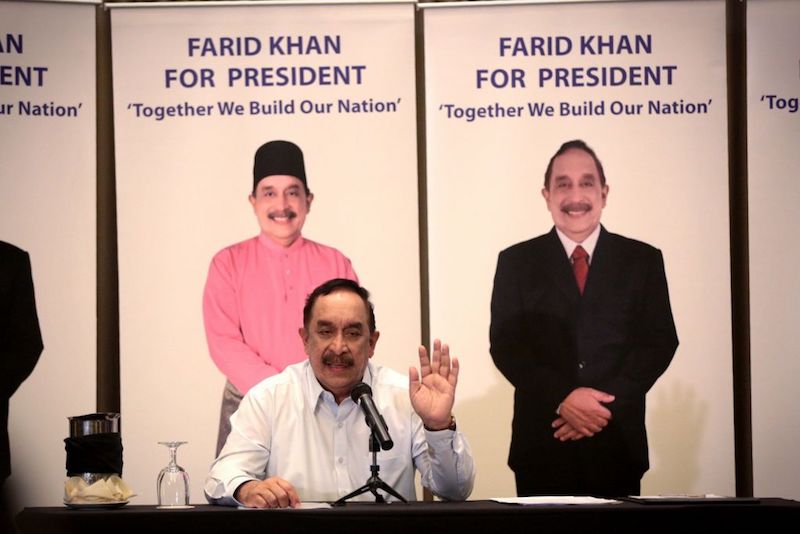 Presidential hopeful Farid Khan Kaim Khan, whose race is indicated as u00e2u20acu02dcPakistaniu00e2u20acu2122 on his identity card, had to fend questions about his u00e2u20acu02dcMalaynessu00e2u20acu2122 when he announced his intention to run for president. u00e2u20acu201d TODAY file photo