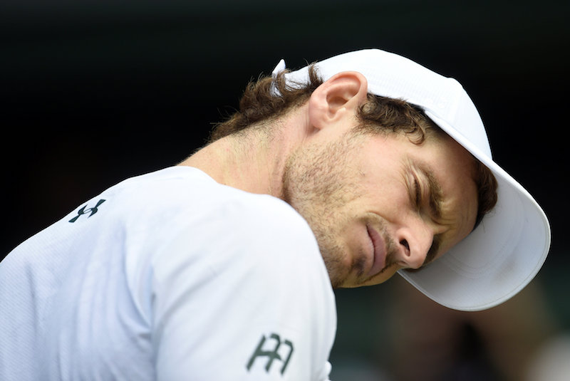 Andy Murray reacts during his quarter final match against Sam Querrey at the 2017 Wimbledon Championships in London July 12, 2017. u00e2u20acu201d Reuters pic