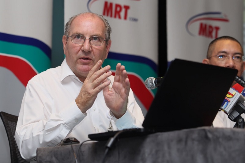 Mass Rapid Transit Corp project director Marcus Karakashian speaks during a pre-launch briefing at the Le Meridien in Kuala Lumpur July 13, 2017. — Picture by Choo Choy May