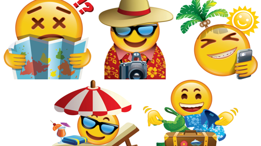 Booking.com wants to introduce new emojis symbolising to the first 24 hours of a vacation. u00e2u20acu201d Picture courtesy of Booking.com