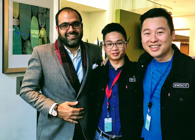 Chan Jing Hong (centre) with MindValley's Kshitij Minglani (left) and mentor Jason Khong from Apptivity Lab. u00e2u20acu201d Picture by Erna Mahyuni 