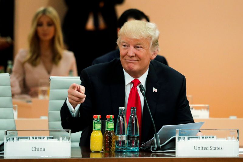 US President Donald Trump attends a working session at the G-20 summit in Hamburg, northern Germany, Saturday, July 8, 2017. u00e2u20acu201d Reuters pic
