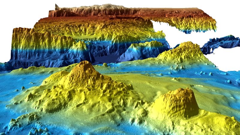 An undated supplied image from Geoscience Australia shows a computer generated three-dimensional view of the sea floor obtained from mapping data collected during the first phase of the search for missing Malaysia Airlines flight MH370. u00e2u20acu201d Reuters pic