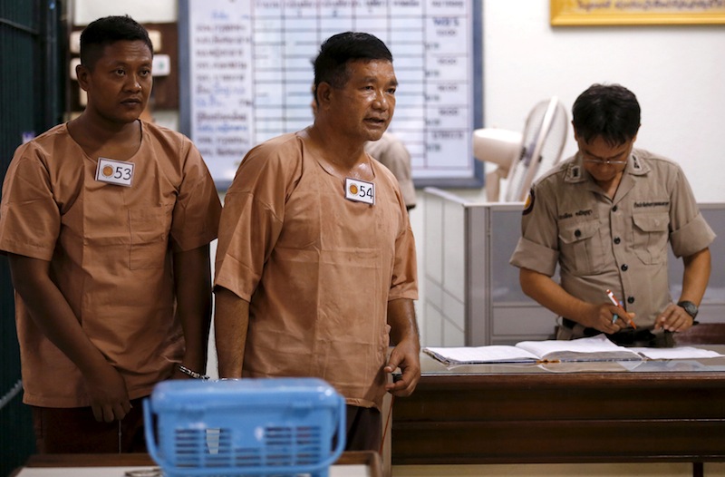 Lieutenant-General Manas Kongpan, a suspected human trafficker, walks near a prison cell at the criminal court in Bangkok, Thailand, March 15, 2016. u00e2u20acu201d Reuters pic 
