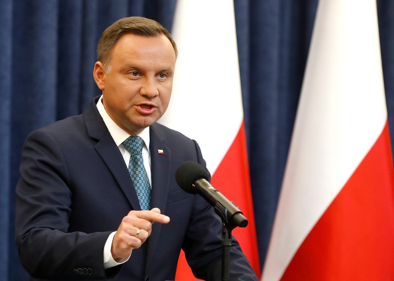 Polandu00e2u20acu2122s President Andrzej Duda speaks during his media announcement about Supreme Court legislation at Presidential Palace in Warsaw, Poland July 24, 2017. u00e2u20acu201d Reuters pic