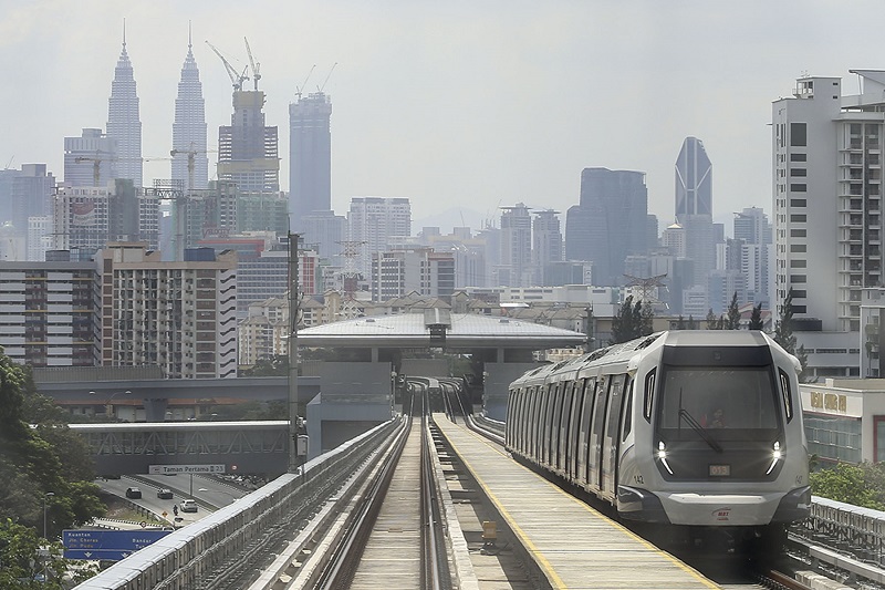 A view of one of the trains of the Mass Rapid Transit in Kuala Lumpur July 17, 2017. — Picture by Yusof Mat Isa
