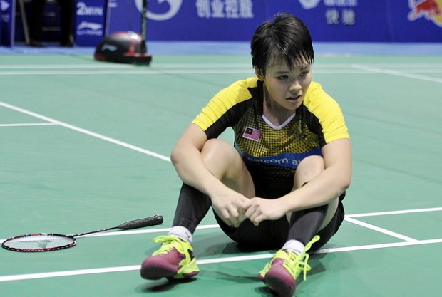File picture of Goh Jin Wei after a match against Carolina Marin in Kunshan, May 18, 2016. u00e2u20acu201d Bernama pic