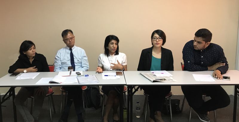 C4's Cynthia Gabriel (middle) lists down four structural problems that hinder the public from combating against corruption. u00e2u20acu2022 Picture by A Ruban