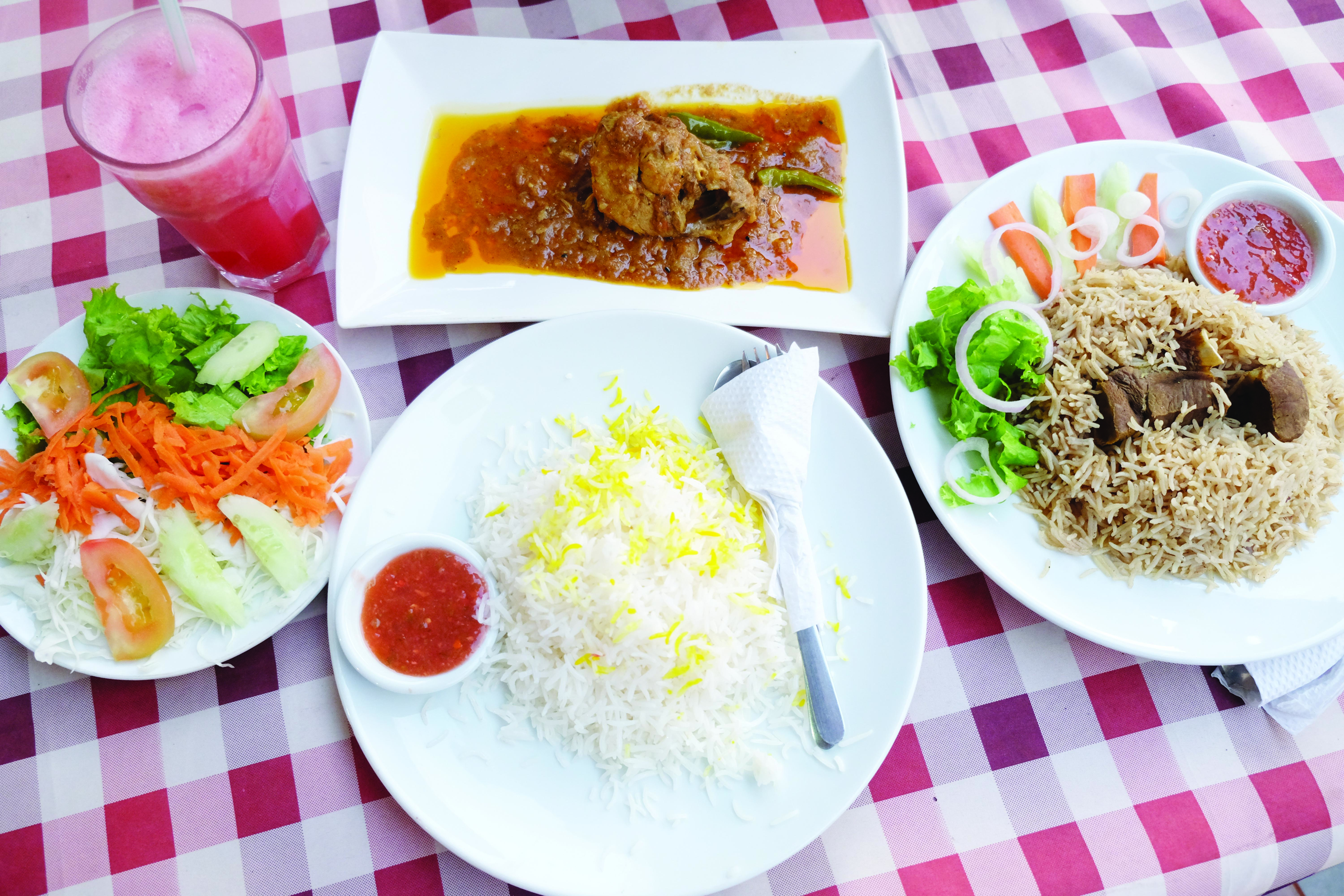 Authentic Middle Eastern fare is available at Ar-Raudhah. 