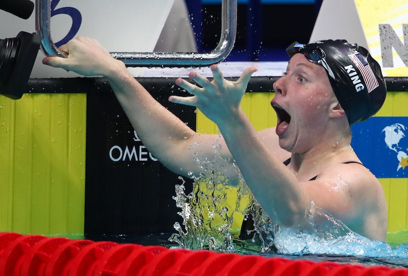 Lilly King of the US reacts after winning the race and breaking the world record at the 17th FINA World Aquatics Championships in BUdapest, July 25, 2017. u00e2u20acu201d Reuters pic