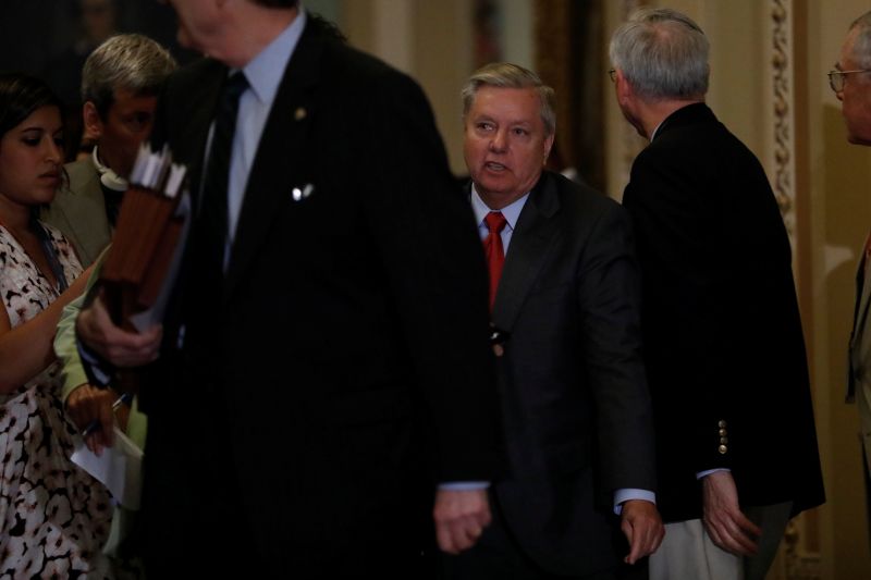 Senator Lindsey Graham (R-SC) walks to the Senate Floor to vote on the health care bill on Capitol Hill in Washington July 25, 2017. u00e2u20acu201d Reuters pic