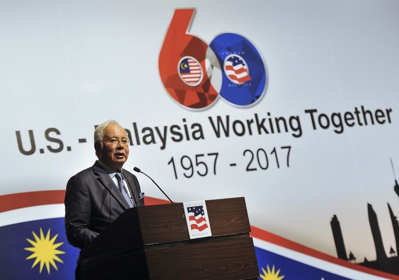 Prime Minister Datuk Seri Najib Razak speaking during the American Malaysians Chamber of Commerce Gala Dinner at Mandarin Oriental Hotel in Kuala Lumpur, July 11, 2017. u00e2u20acu201d Bernama pic