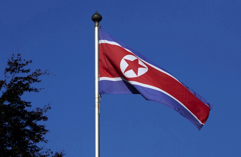 A North Korean flag flies on a mast at the Permanent Mission of North Korea in Geneva October 2, 2014. u00e2u20acu201d Reuters picn