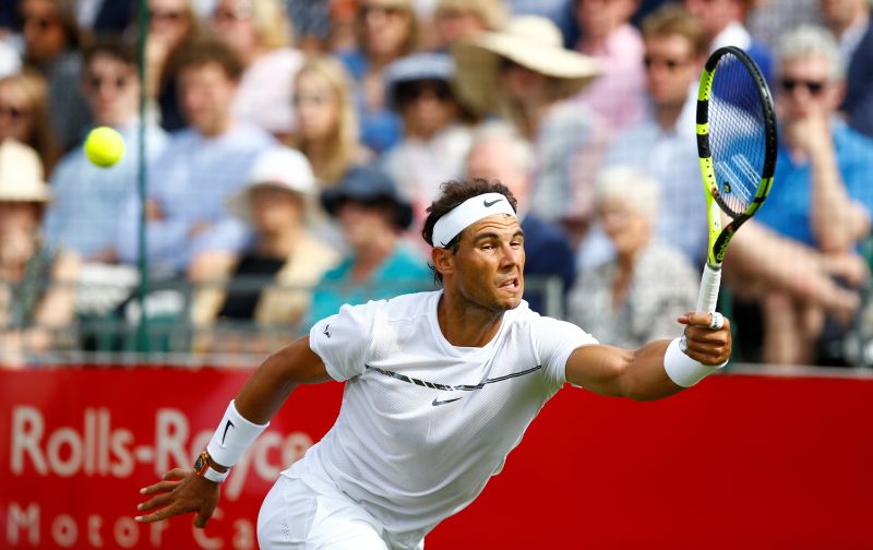 Spainu00e2u20acu2122s Rafael Nadal in action during his match against Germanyu00e2u20acu2122s Tommy Haas at the Aspall Tennis Classic in  London. u00e2u20acu2022 Reuters pic